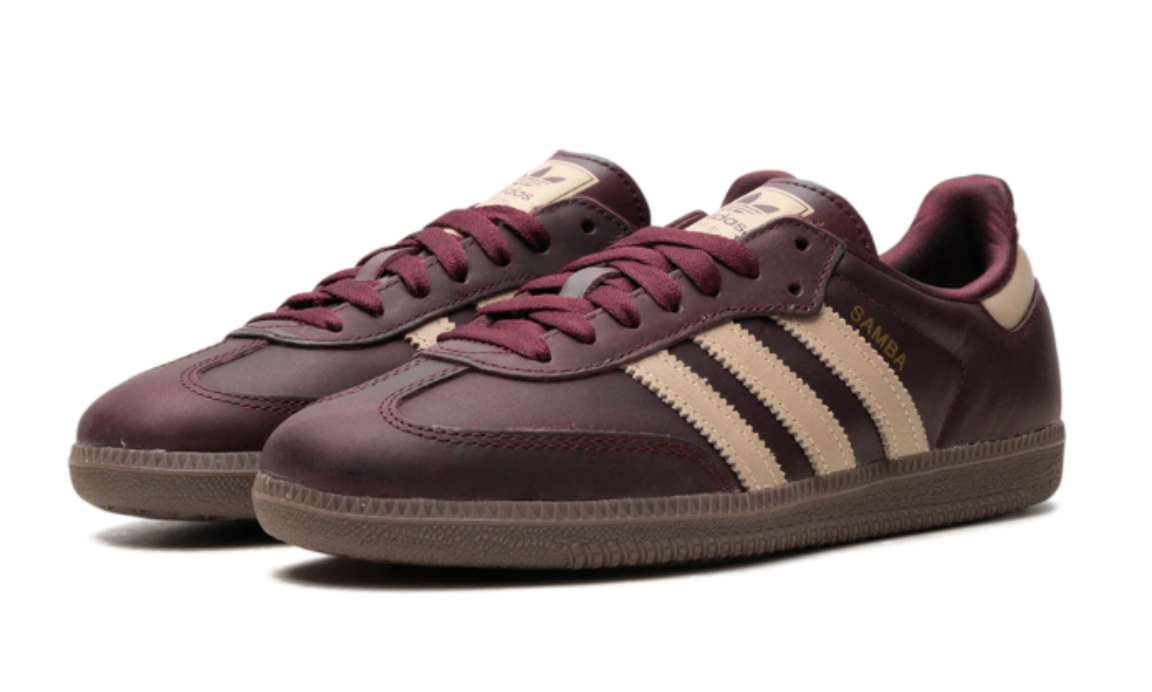 Adidas Samba OG "Maroon/Crystal Sand/Gold Metallic"